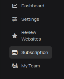 Click Subscription in the left menu to choose your plan