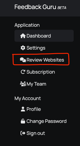 Open Review Websites from the sidebar